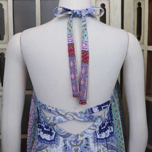 Speechless Boho Halter Tie Neck Dress Size M New - Picture 6 of 10